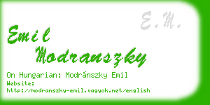 emil modranszky business card